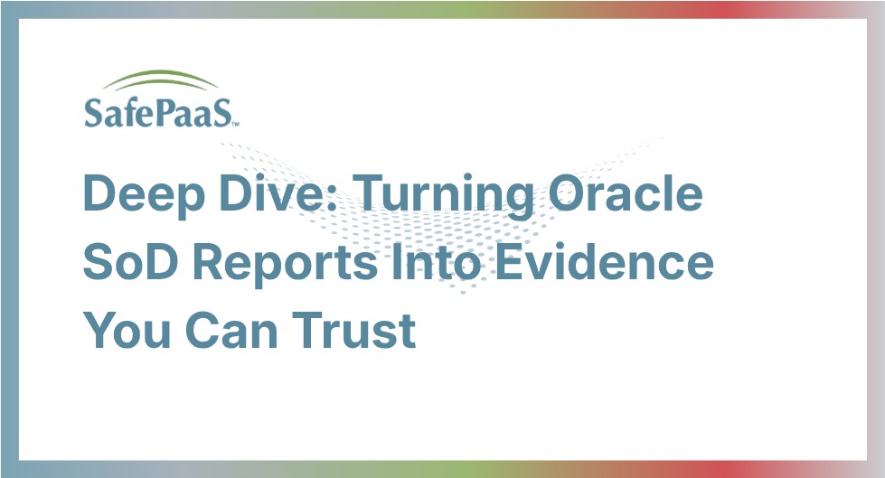 Turning Oracle SoD Reports