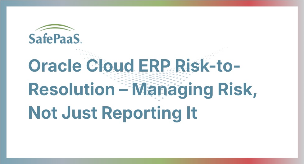 Oracle Cloud ERP Risk