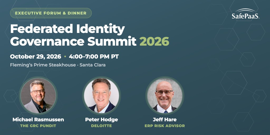 Federated Identity Governance Summit 2026, Santa Clara, 29 October, with Michael Rasmussen, Peter Hodge and Jeff Hare